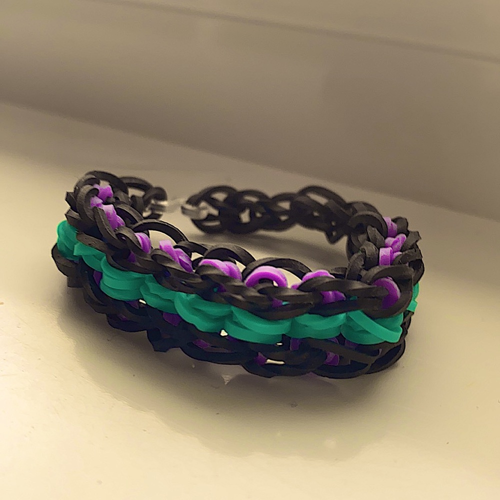 Blue and black loom bracelet